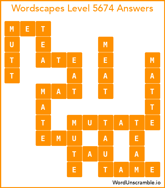 Wordscapes Level 5674 Answers