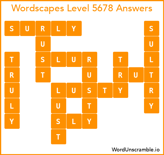 Wordscapes Level 5678 Answers