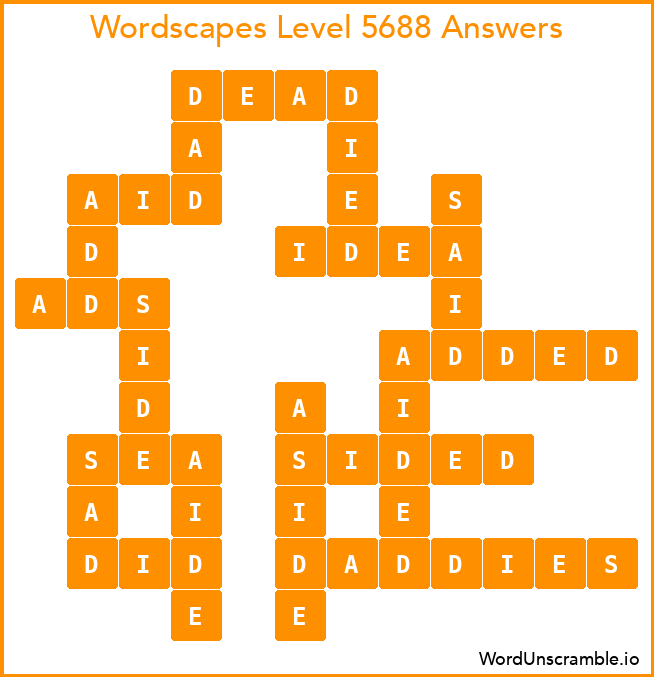 Wordscapes Level 5688 Answers