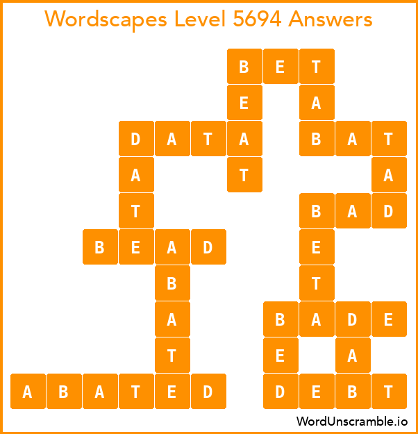 Wordscapes Level 5694 Answers