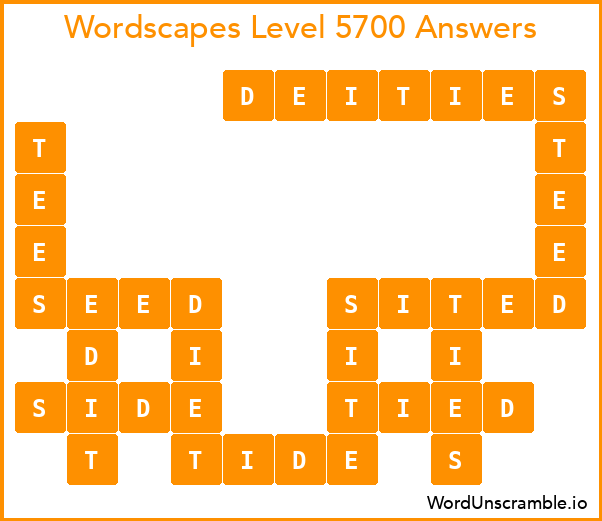 Wordscapes Level 5700 Answers
