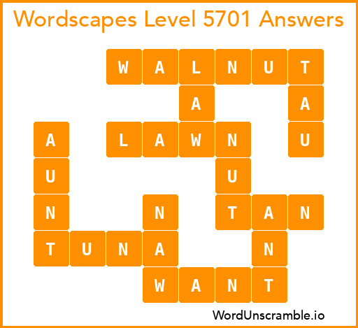 Wordscapes Level 5701 Answers