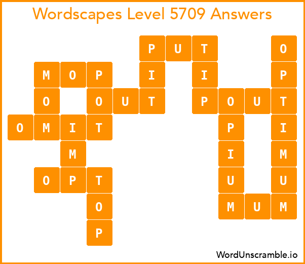 Wordscapes Level 5709 Answers