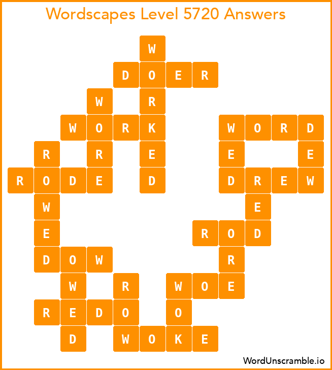 Wordscapes Level 5720 Answers