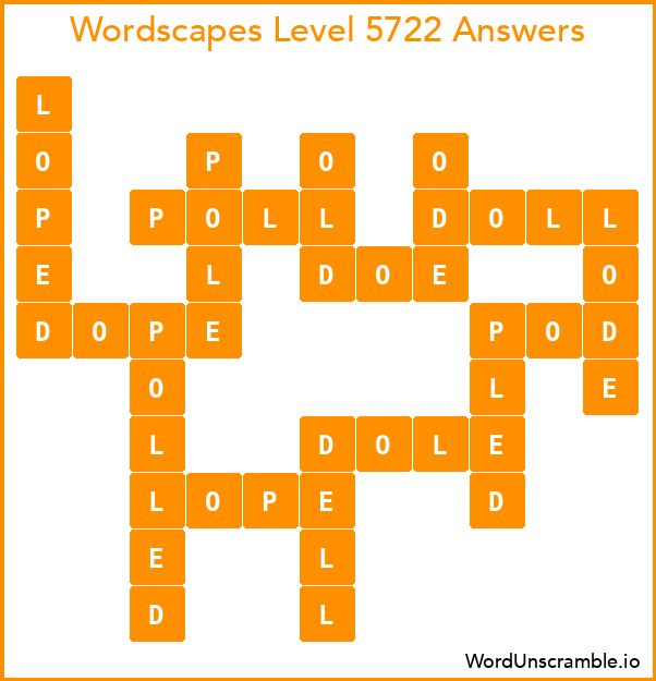 Wordscapes Level 5722 Answers