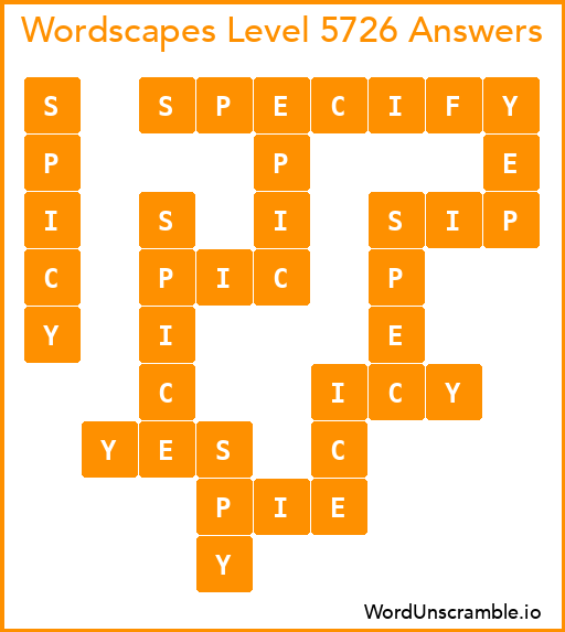 Wordscapes Level 5726 Answers