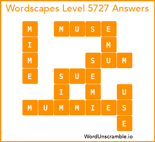 Wordscapes Level 5727 Answers