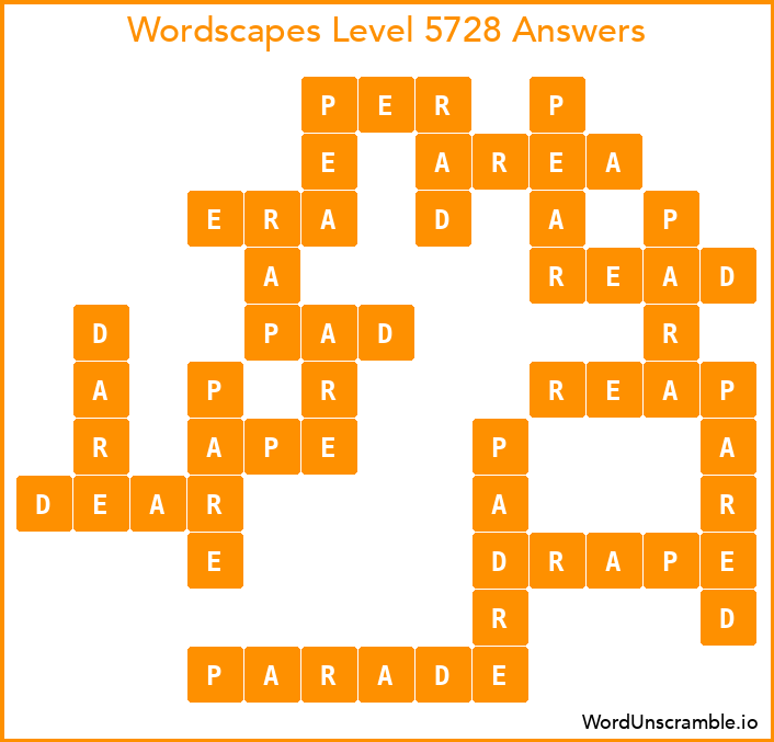 Wordscapes Level 5728 Answers