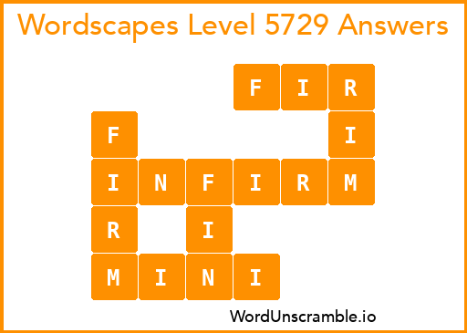 Wordscapes Level 5729 Answers