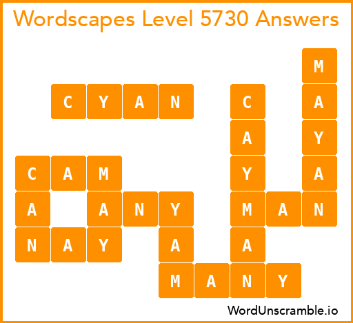 Wordscapes Level 5730 Answers
