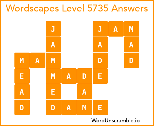 Wordscapes Level 5735 Answers