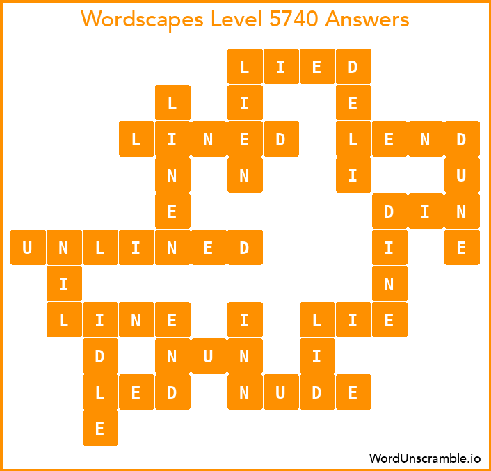 Wordscapes Level 5740 Answers