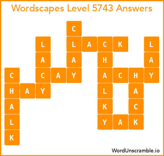 Wordscapes Level 5743 Answers