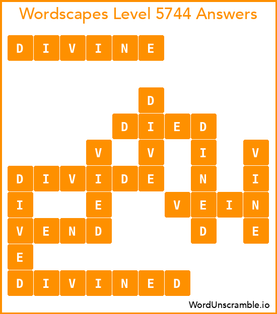 Wordscapes Level 5744 Answers