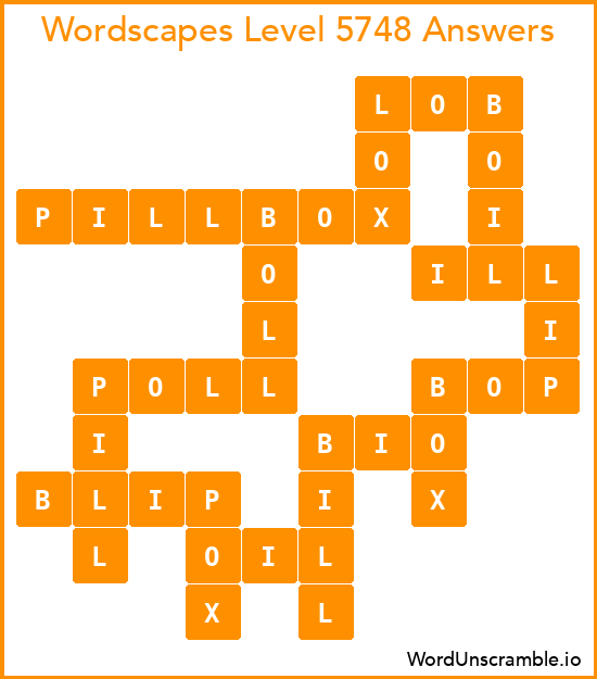 Wordscapes Level 5748 Answers
