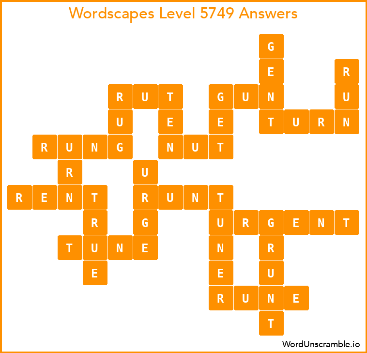 Wordscapes Level 5749 Answers