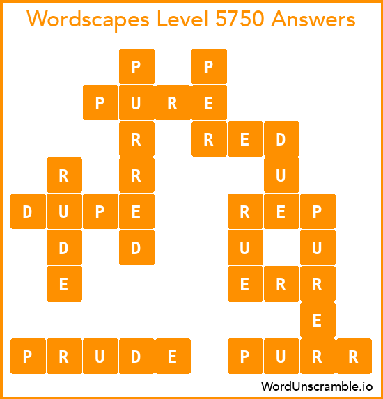 Wordscapes Level 5750 Answers