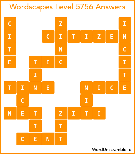 Wordscapes Level 5756 Answers