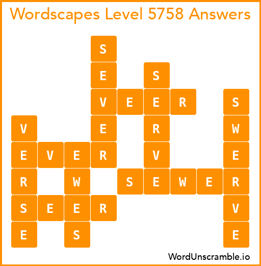 Wordscapes Level 5758 Answers