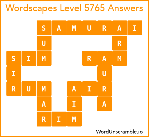 Wordscapes Level 5765 Answers