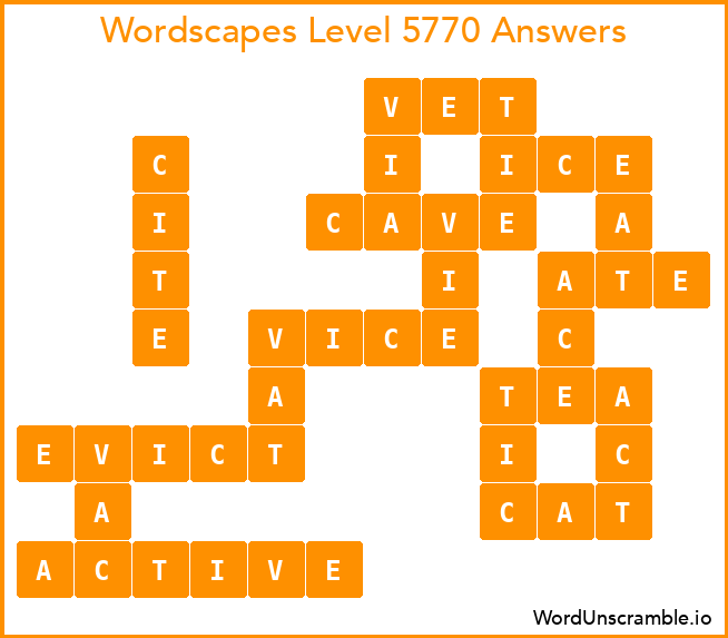 Wordscapes Level 5770 Answers