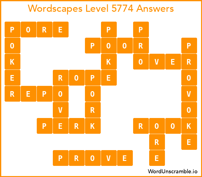 Wordscapes Level 5774 Answers
