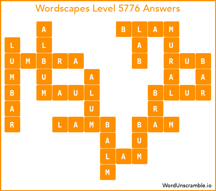 Wordscapes Level 5776 Answers