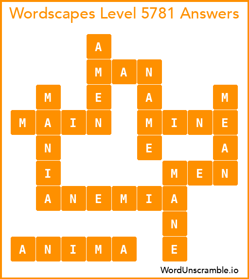 Wordscapes Level 5781 Answers