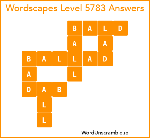 Wordscapes Level 5783 Answers