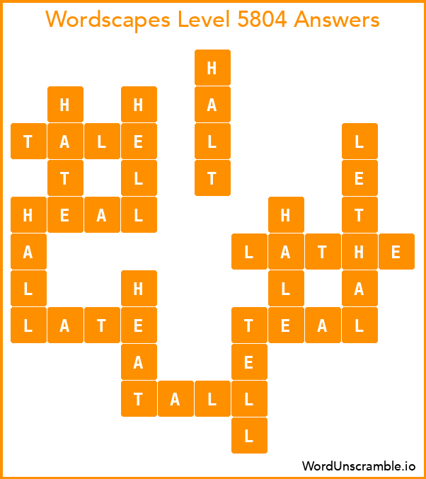 Wordscapes Level 5804 Answers