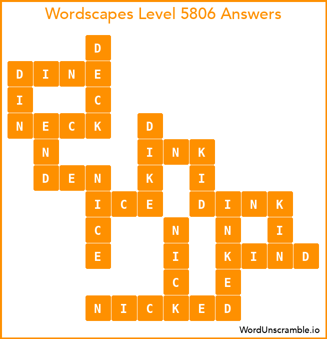 Wordscapes Level 5806 Answers