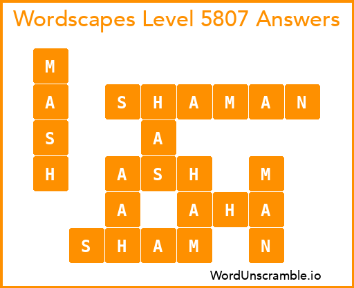 Wordscapes Level 5807 Answers