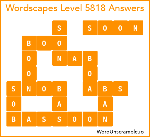 Wordscapes Level 5818 Answers