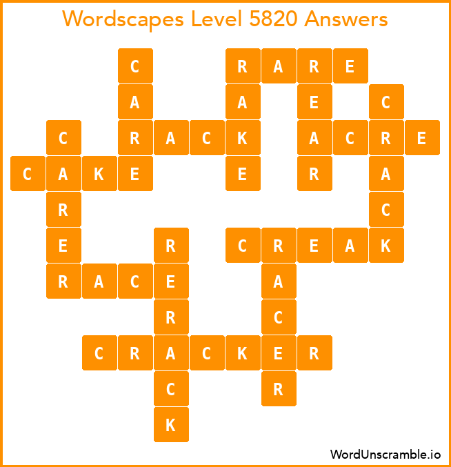 Wordscapes Level 5820 Answers