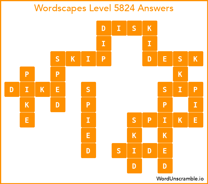 Wordscapes Level 5824 Answers