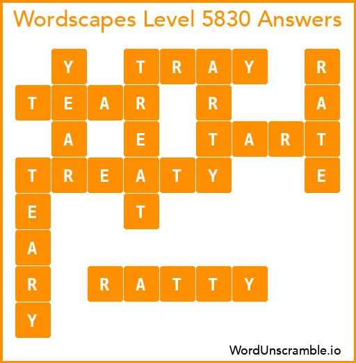 Wordscapes Level 5830 Answers