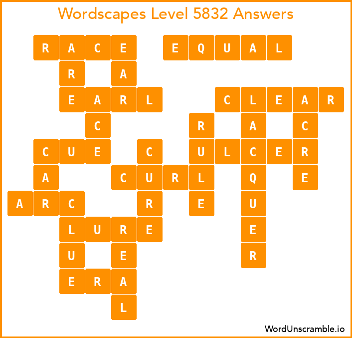 Wordscapes Level 5832 Answers