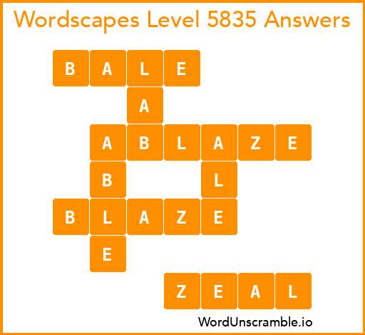 Wordscapes Level 5835 Answers