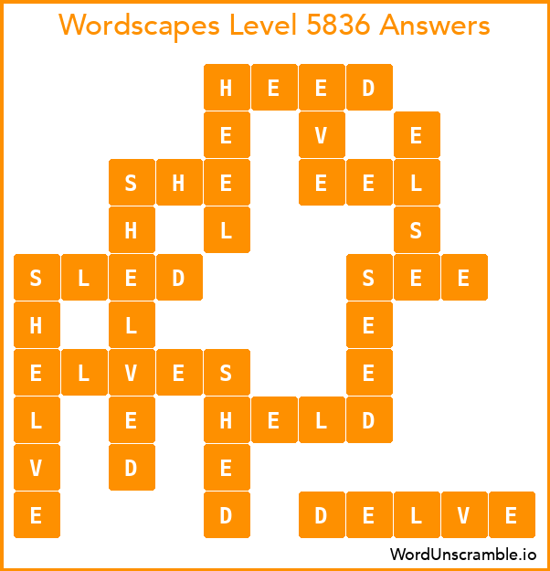 Wordscapes Level 5836 Answers