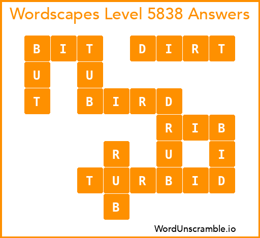 Wordscapes Level 5838 Answers