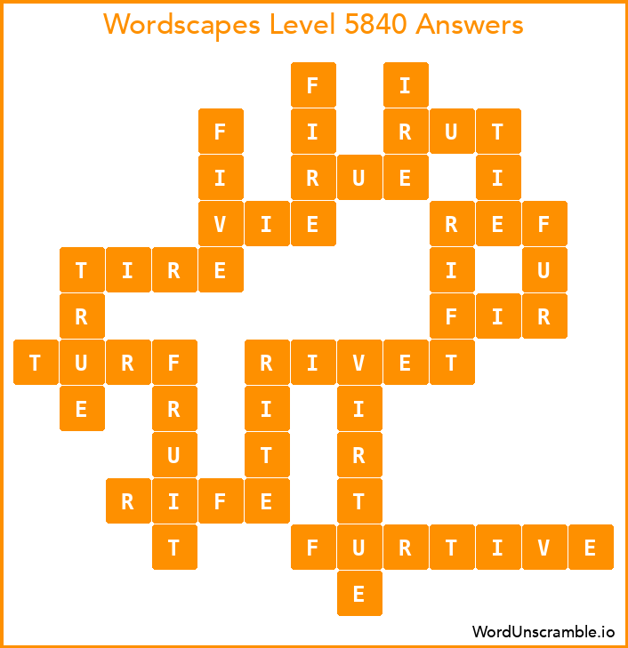 Wordscapes Level 5840 Answers