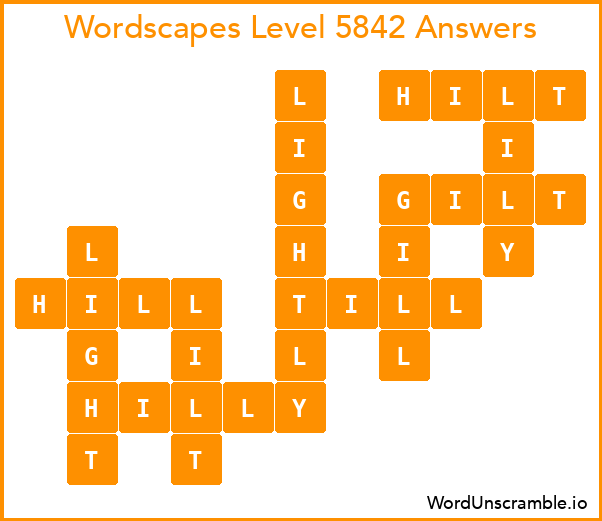 Wordscapes Level 5842 Answers