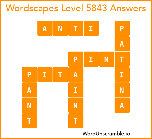 Wordscapes Level 5843 Answers