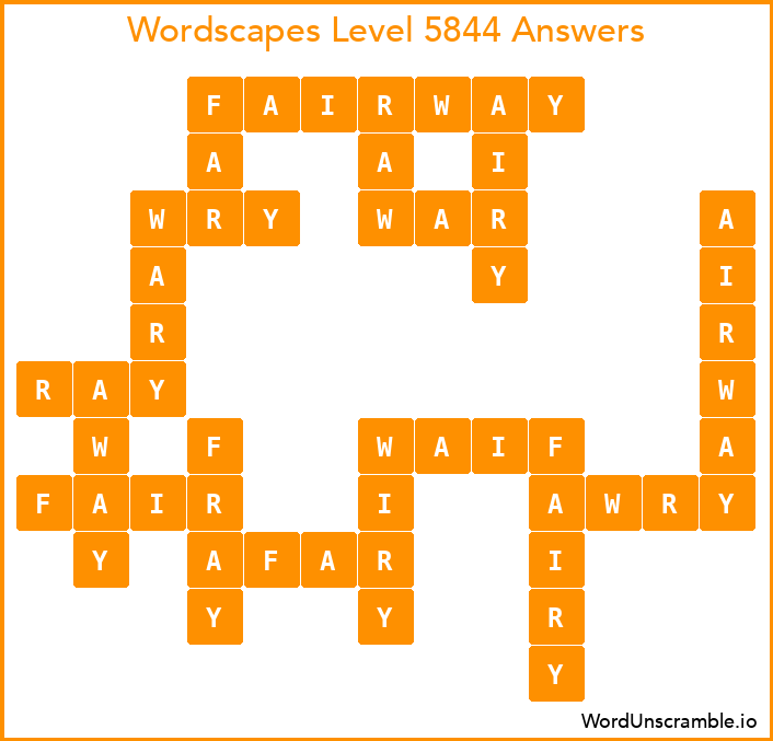 Wordscapes Level 5844 Answers