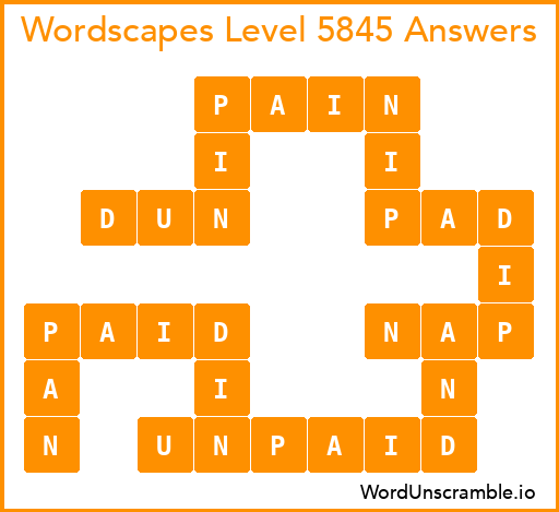 Wordscapes Level 5845 Answers