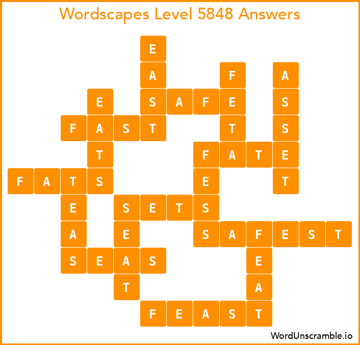 Wordscapes Level 5848 Answers