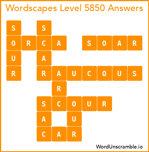 Wordscapes Level 5850 Answers
