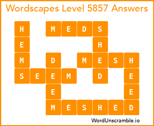 Wordscapes Level 5857 Answers