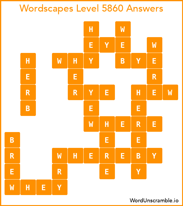Wordscapes Level 5860 Answers