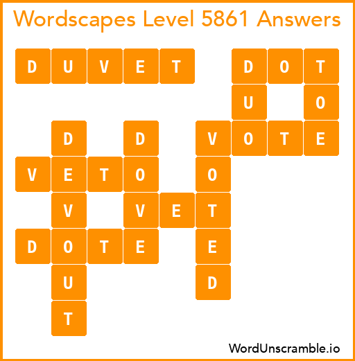 Wordscapes Level 5861 Answers